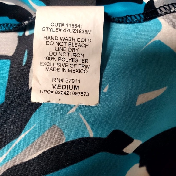 Wrapper Halterneck Blouse Women M Teal Black 47UZ1836M - Picture 9 of 10